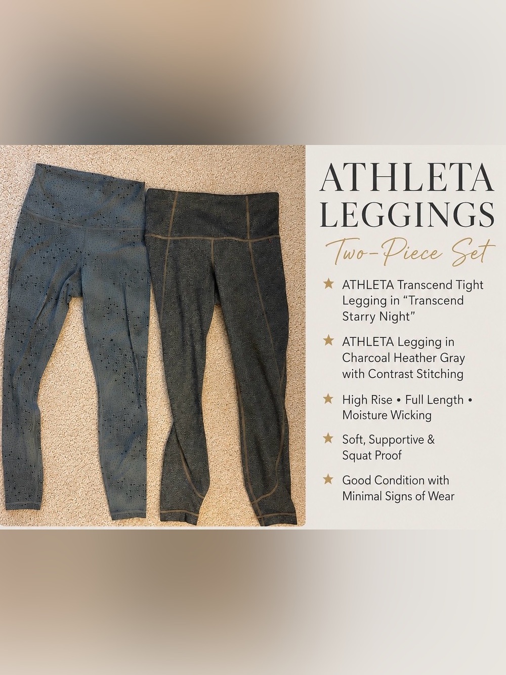 Athleta Women’s Active Leggings  (2 pair bundle ) Size XS